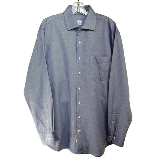 Peter Millar Button Front Shirt Men's Large Blue White Check 100% Cotton L/S - Picture 1 of 3